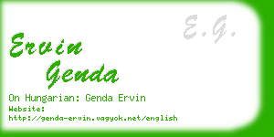 ervin genda business card